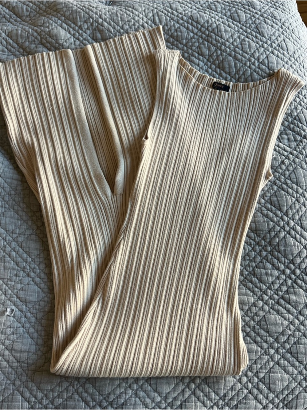 Quince Cashmere Ribbed Sweater Dress
